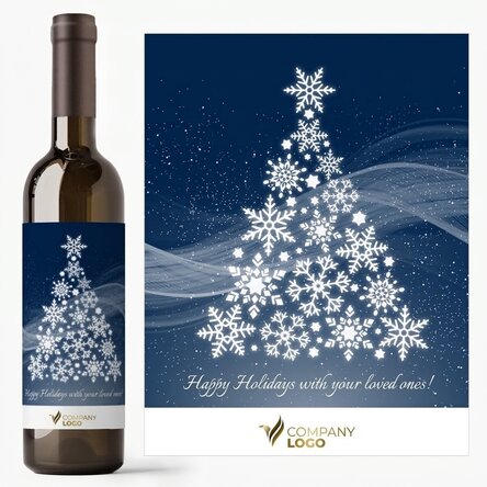 Personalised wine with logo and message - Merry Christmas!
