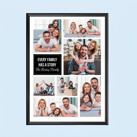 Personalised canvas with 7 family photos