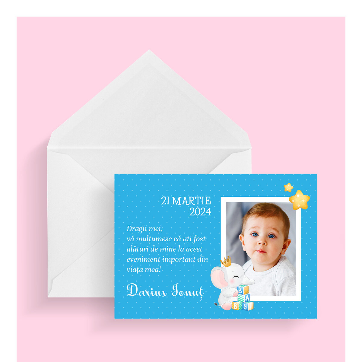 Personalised cards and magnets for christenings