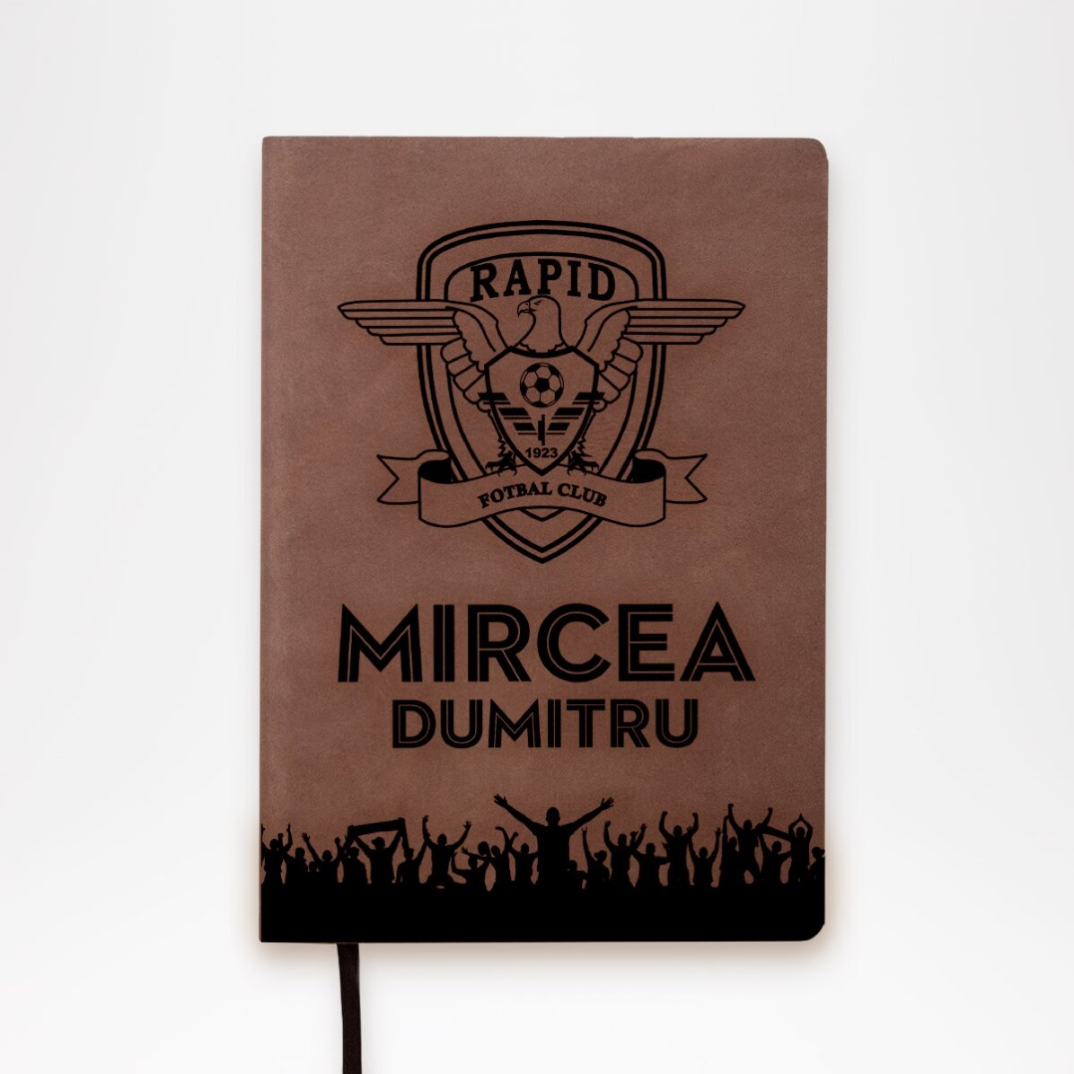 Agendă din piele FC Rapid personalizată cu nume 