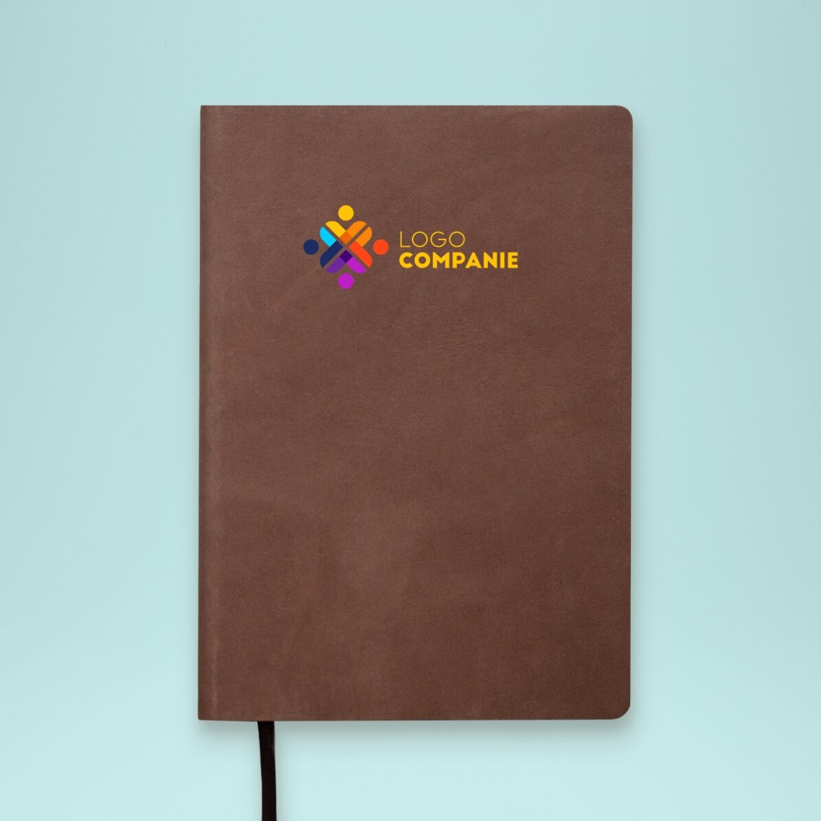 Personalised leather diary in colour with logo