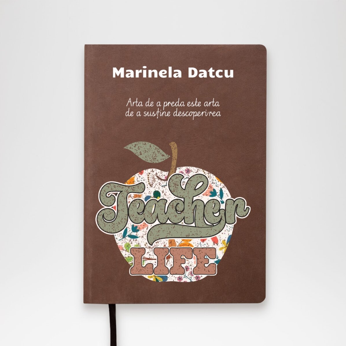 Agendă din piele personalizată color - Teacher Life