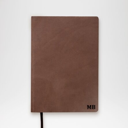 Agendă din piele personalizată cu inițialele tale sau numele tău