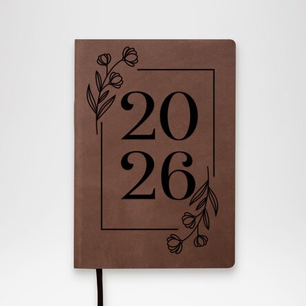 Personalised leather diary - Floral Planner