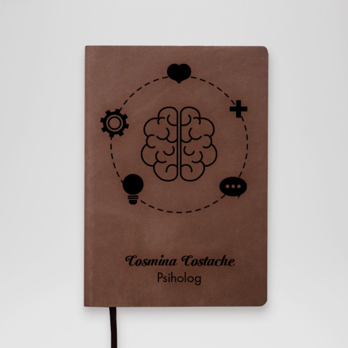 Personalised leather diary with message - Psychologist