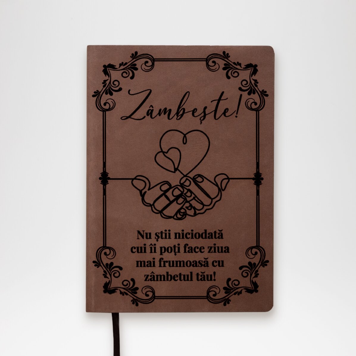 Personalised leather diary with message - Smile