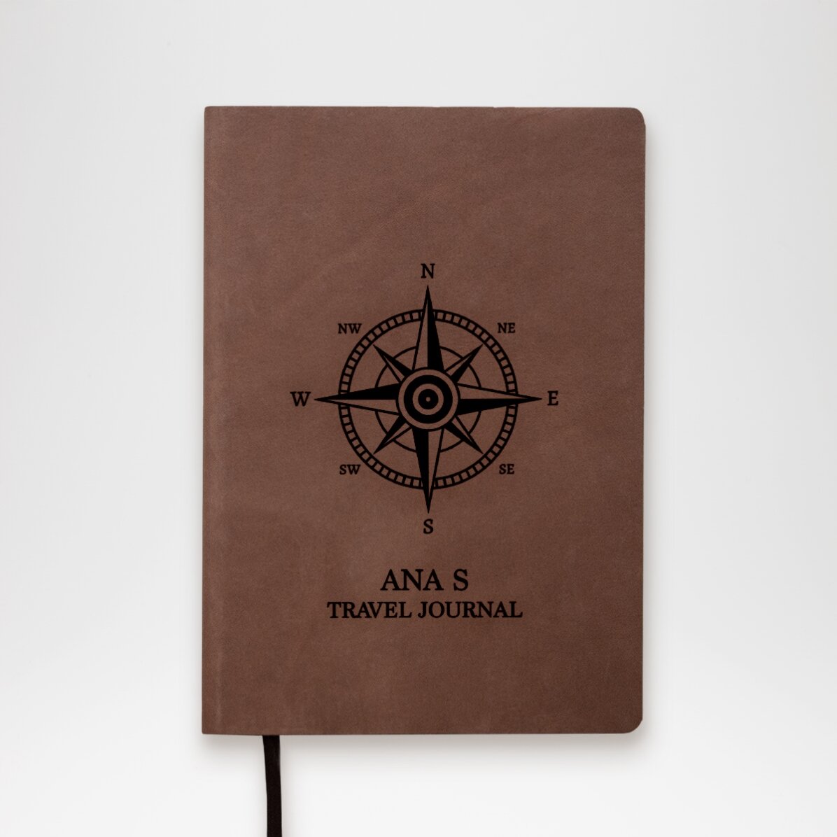 Agendă din piele personalizată cu nume - Busolă