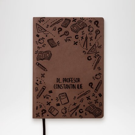 Agendă din piele personalizată cu nume pentru profesori
