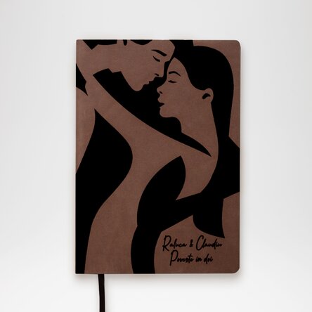 Agendă din piele personalizată cu nume - Poveste în doi