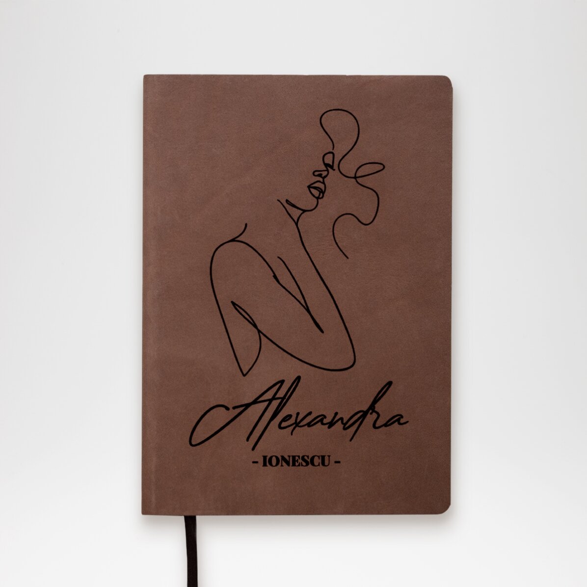 Agendă din piele personalizată cu nume - Semnătură