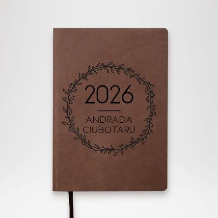 Agendă din piele personalizată cu nume