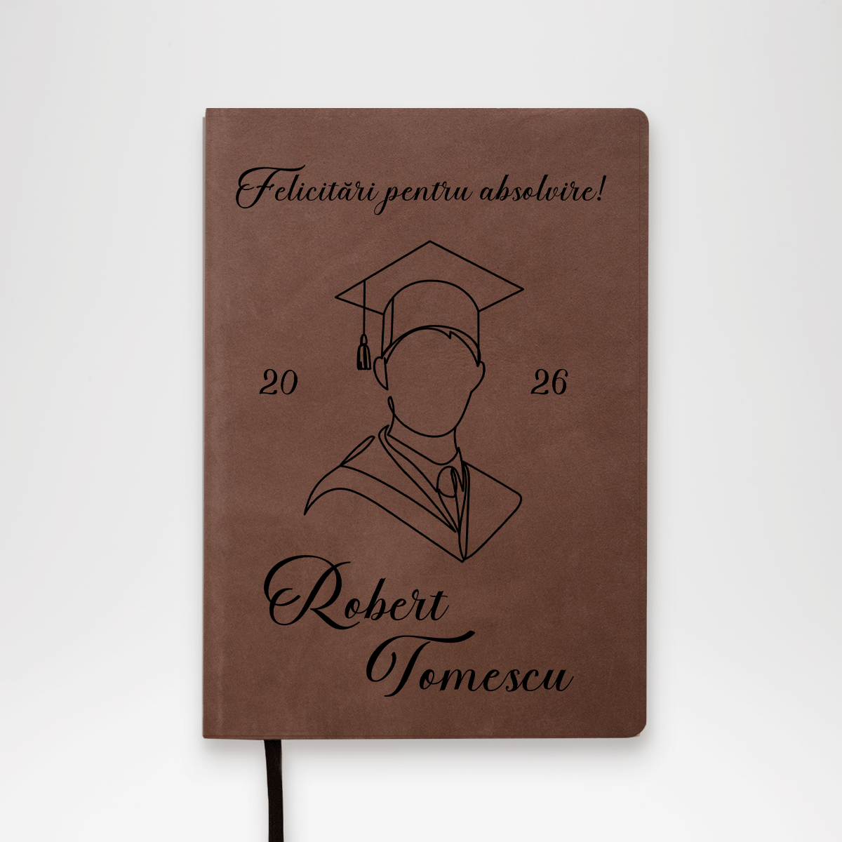 Agendă din piele personalizată cu text - Absolvenți