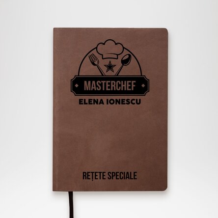 Agendă din piele personalizată cu text - Chef