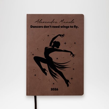 Agendă din piele personalizată cu text - Dancer