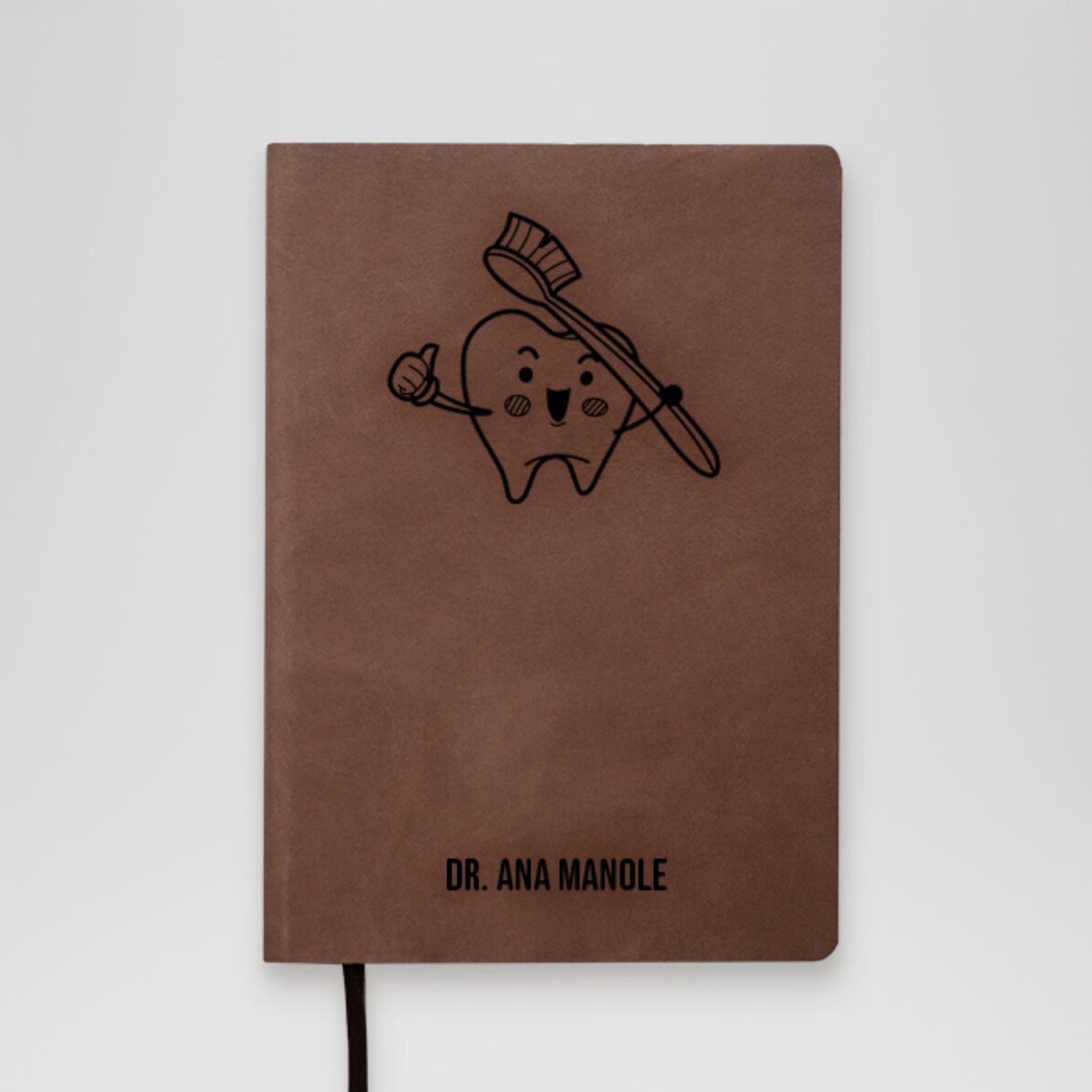 Agendă din piele personalizată cu text - Medic Stomatolog