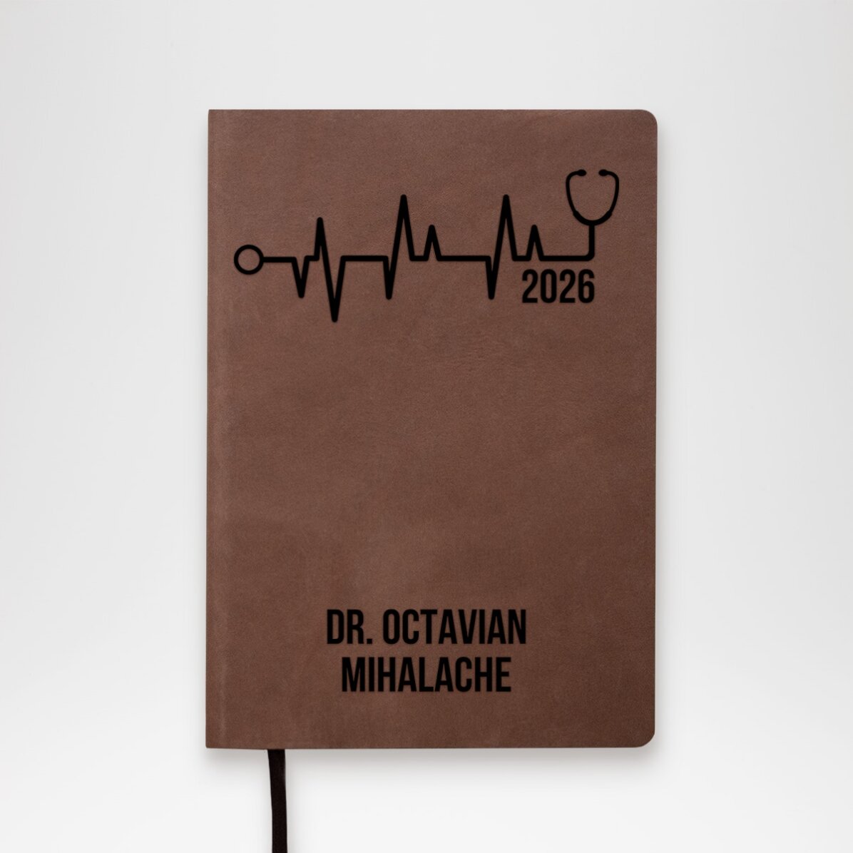 Agendă din piele personalizată cu text pentru doctori / medici