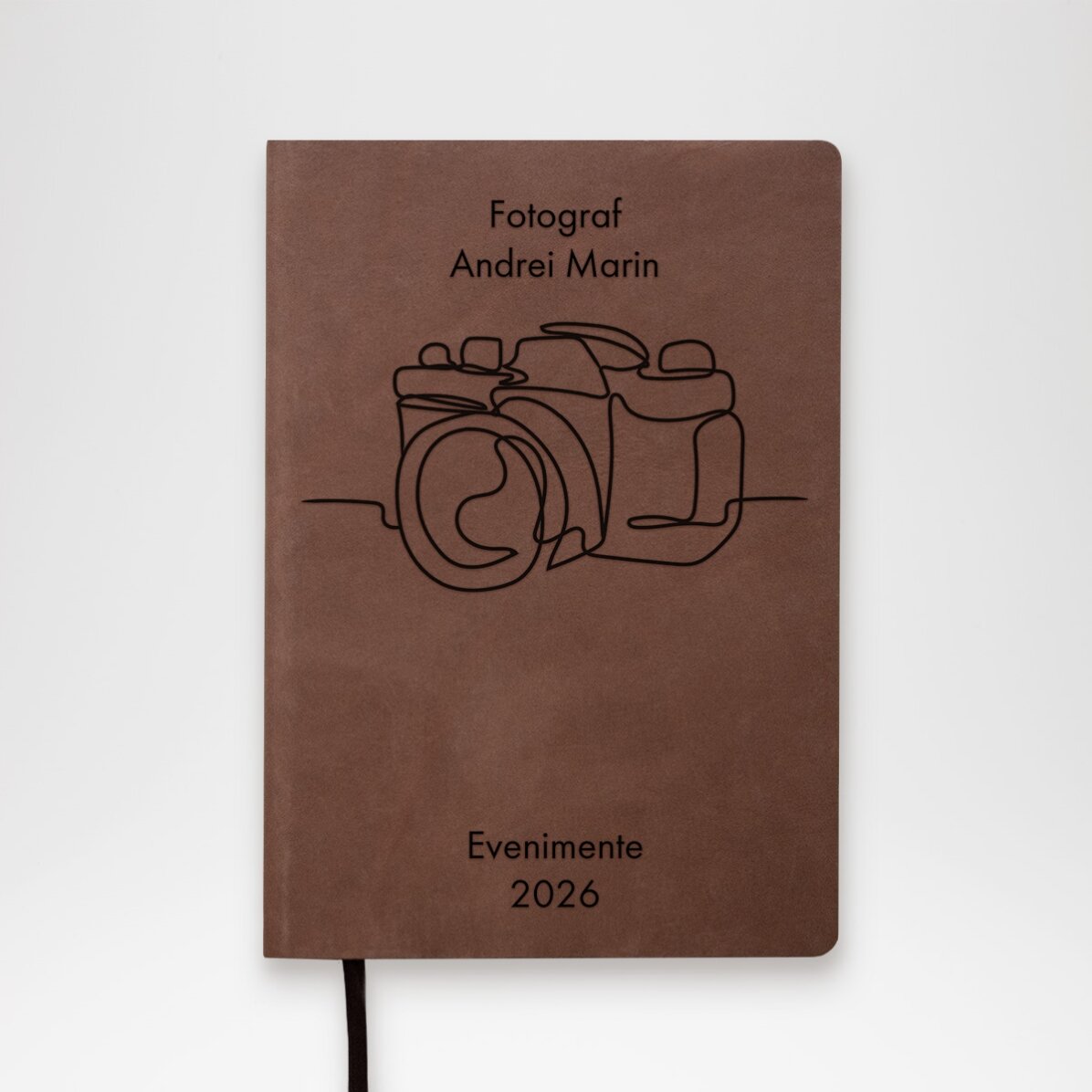 Agendă din piele personalizată cu text pentru Fotograf