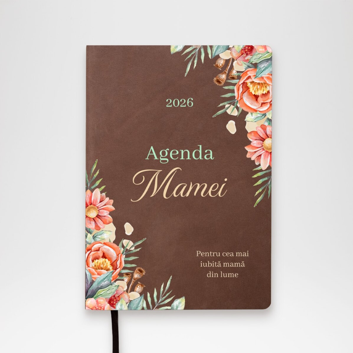 Agendă personalizată color cu text pentru mama