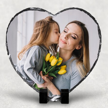 Ardezie în formă de inimă personalizată cu o poză