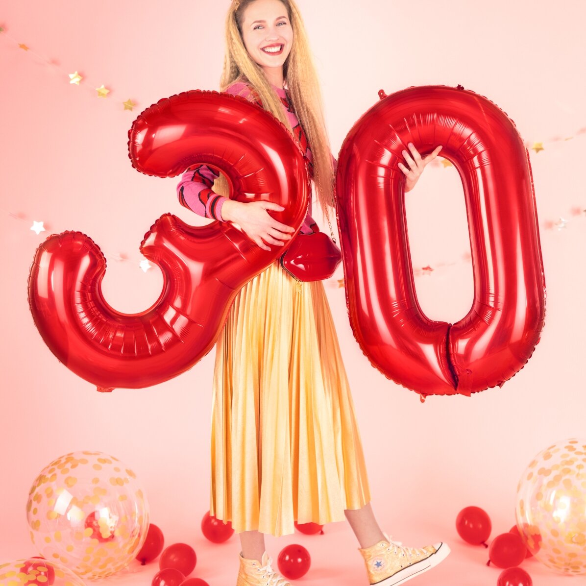 Balloons - Red numbers 86cm