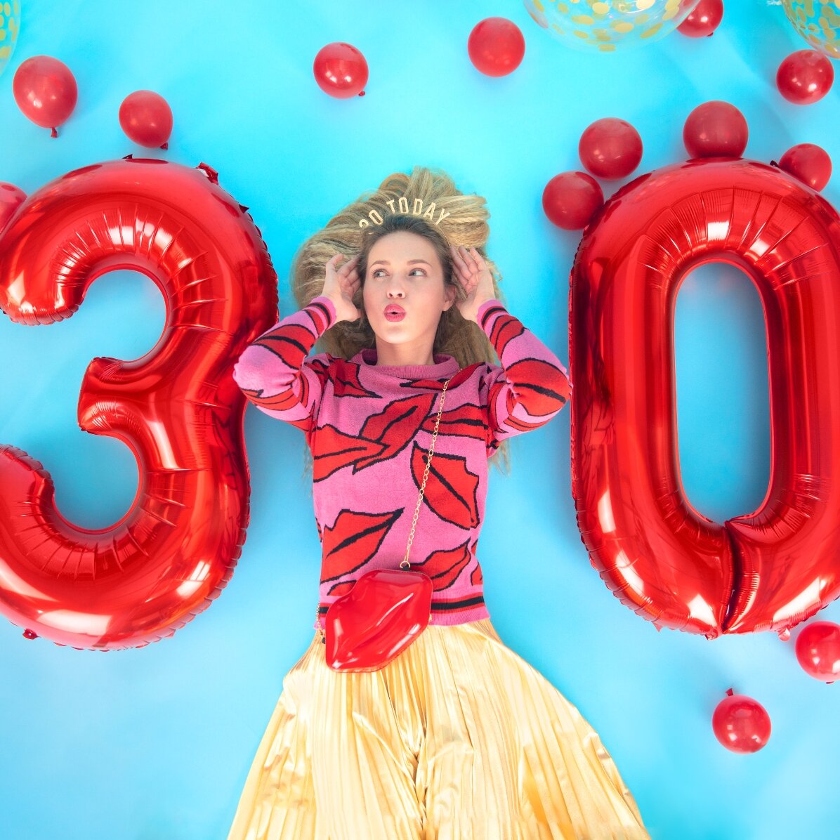 Balloons - Red numbers 86cm