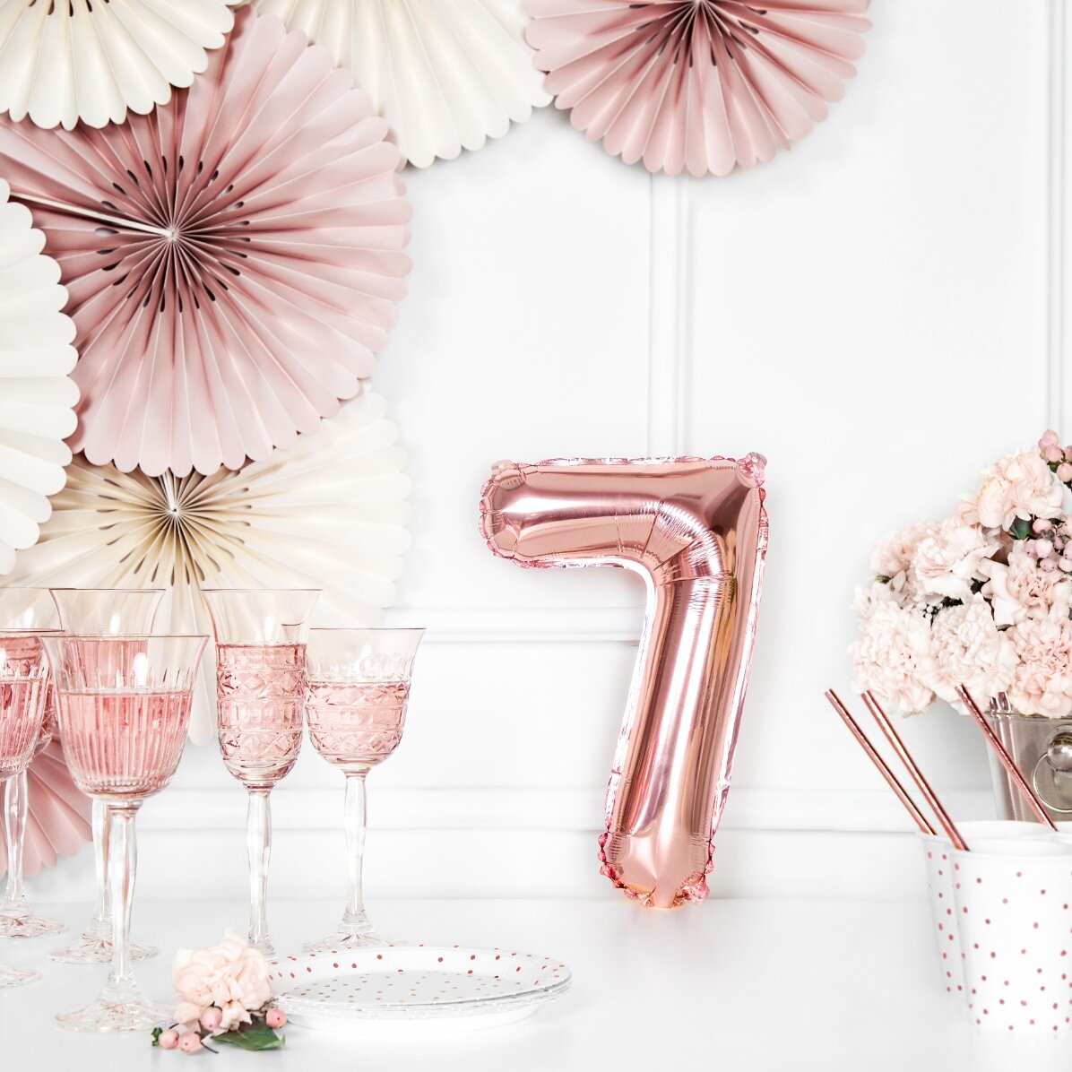 Baloane - Cifre roze 35cm