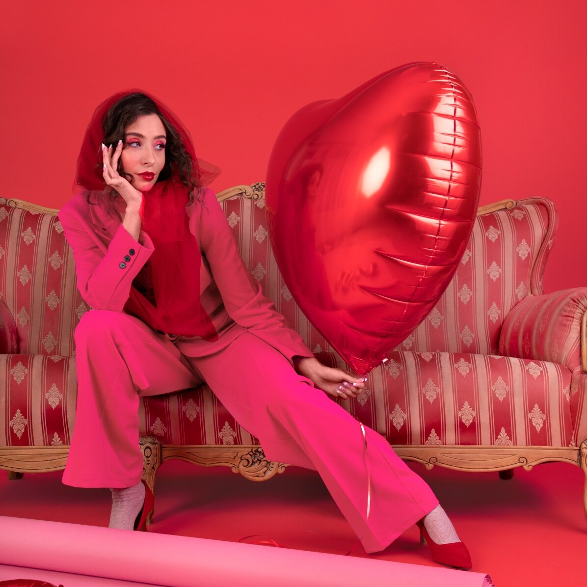 Balon - Inimă roșie 61cm