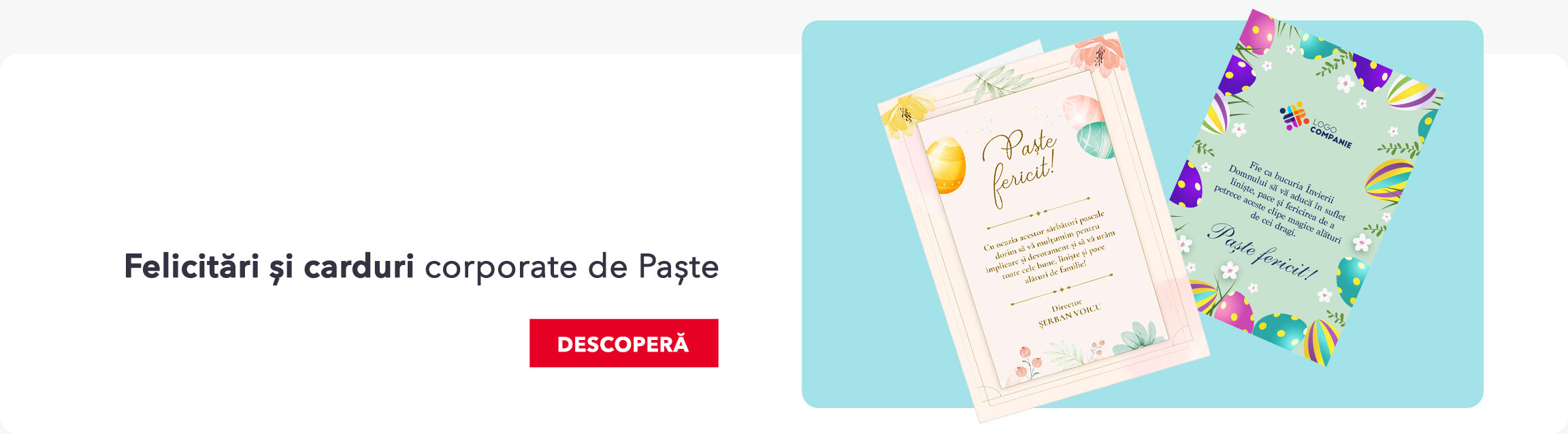 Easter greetings and corporate cards