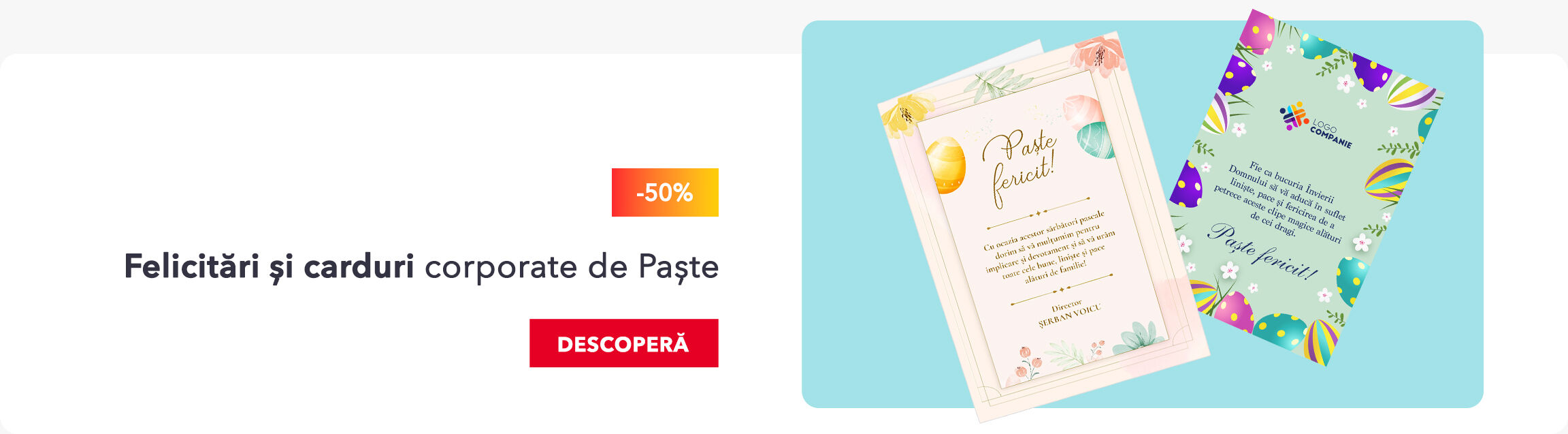 Easter greetings and corporate cards