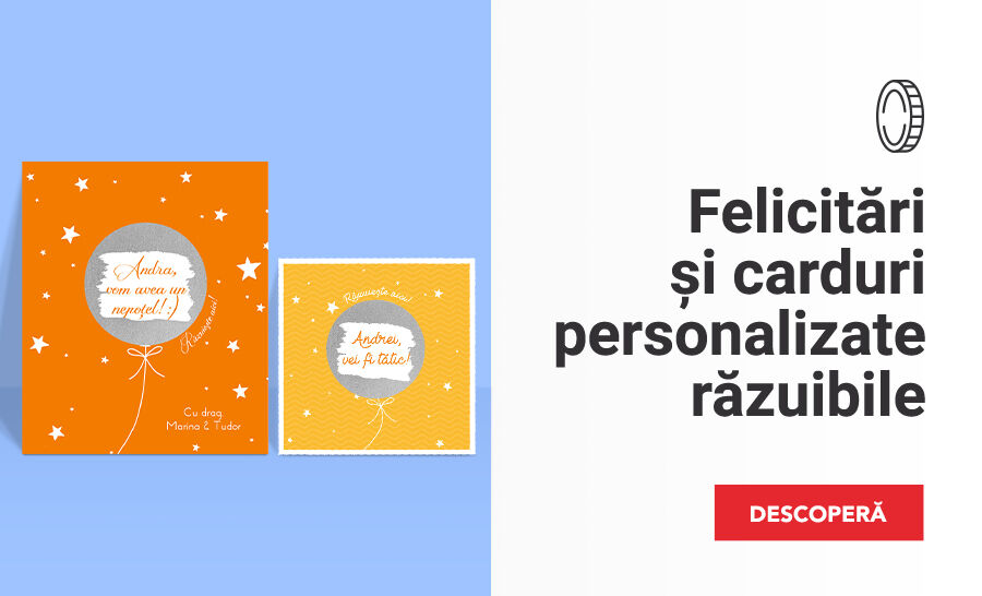 Felicitări și carduri personalizate răzuibile