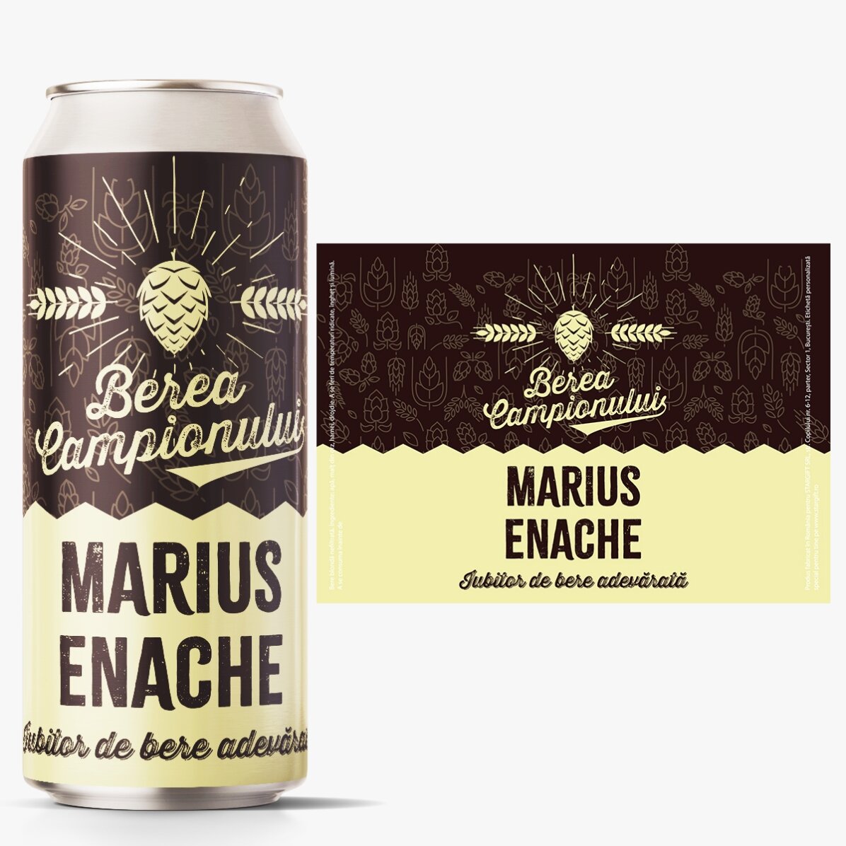 Bere la doză personalizată cu text - Berea campionului