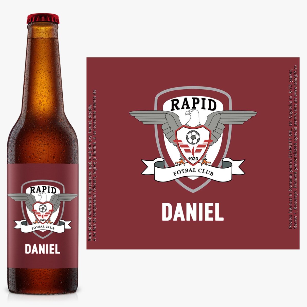 Bere FC Rapid personalizată cu nume