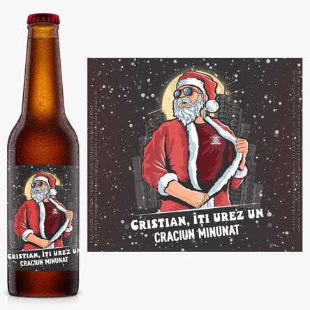 Bere FC Rapid personalizată cu text - Moșul Rapidist