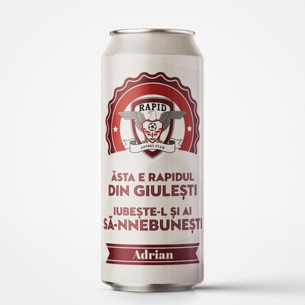 Bere la doză FC Rapid personalizată cu text - Rapidul din Giulești