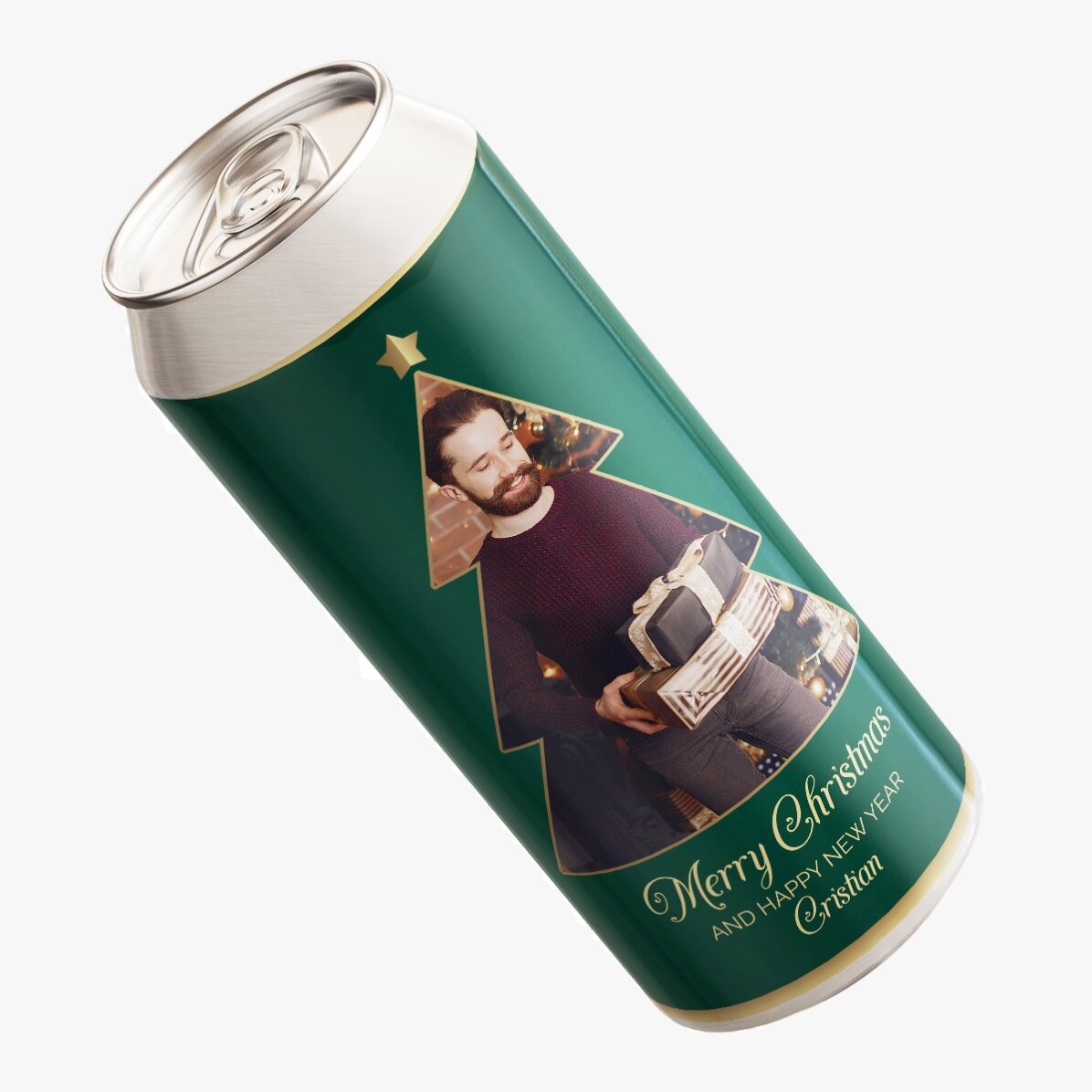 Bere la doză personalizată cu poză și text - Christmas Tree