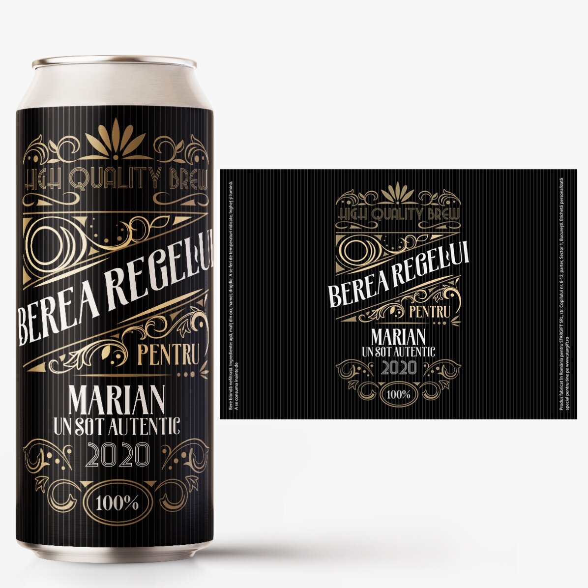 Bere la doză personalizată cu text - Berea Regelui