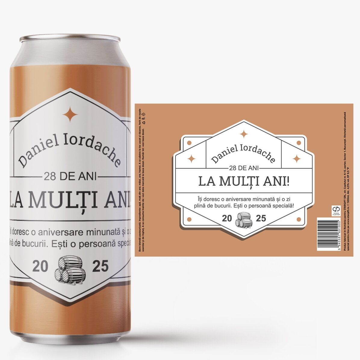 Bere la doză personalizată cu text - Classic beer