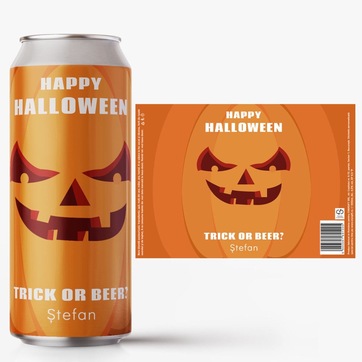 Bere la doză personalizată cu text - Pumpkin