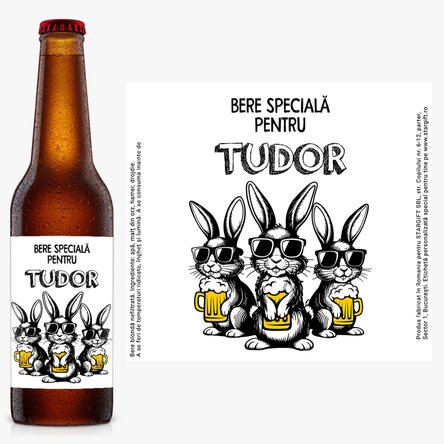 Bere personalizată cu mesaj - Cool bunny