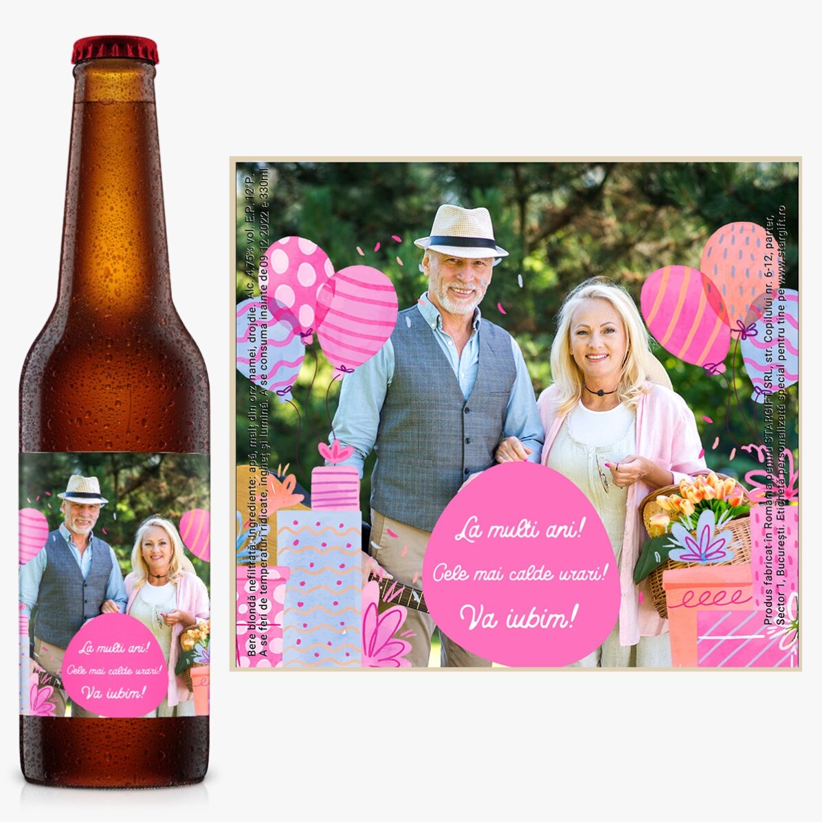 Bere personalizată cu poză și text - Celebrate