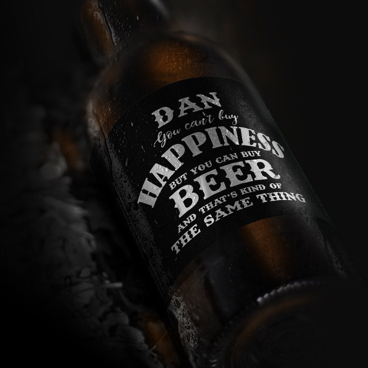 Personalised beer with text - Beer is Happiness