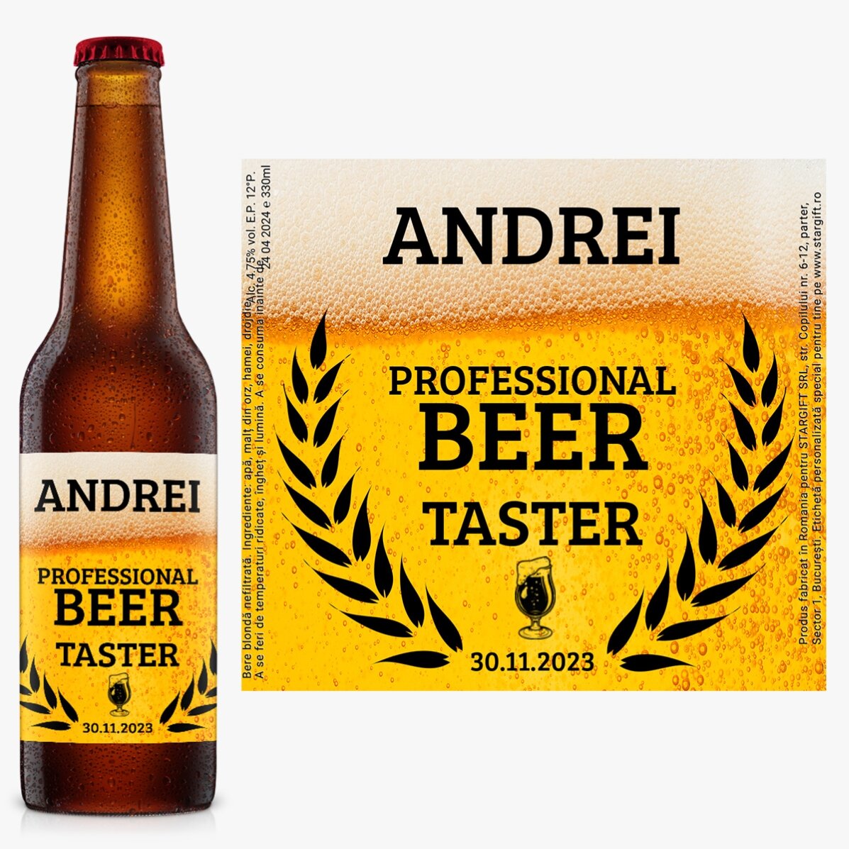 Bere personalizată cu text - Beer taster