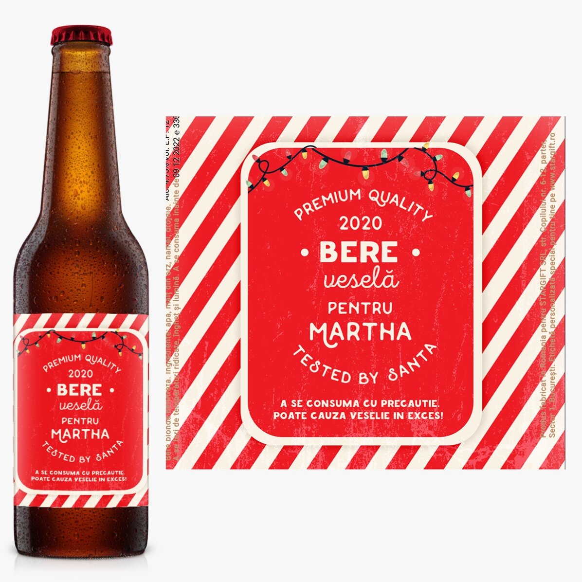 Bere personalizată cu text - Bere veselă