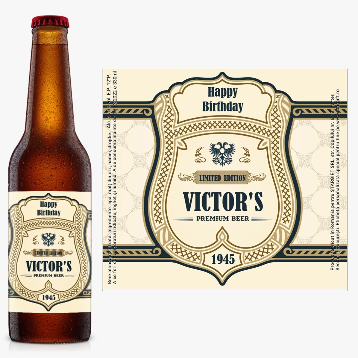 Bere personalizată cu text - Blazon