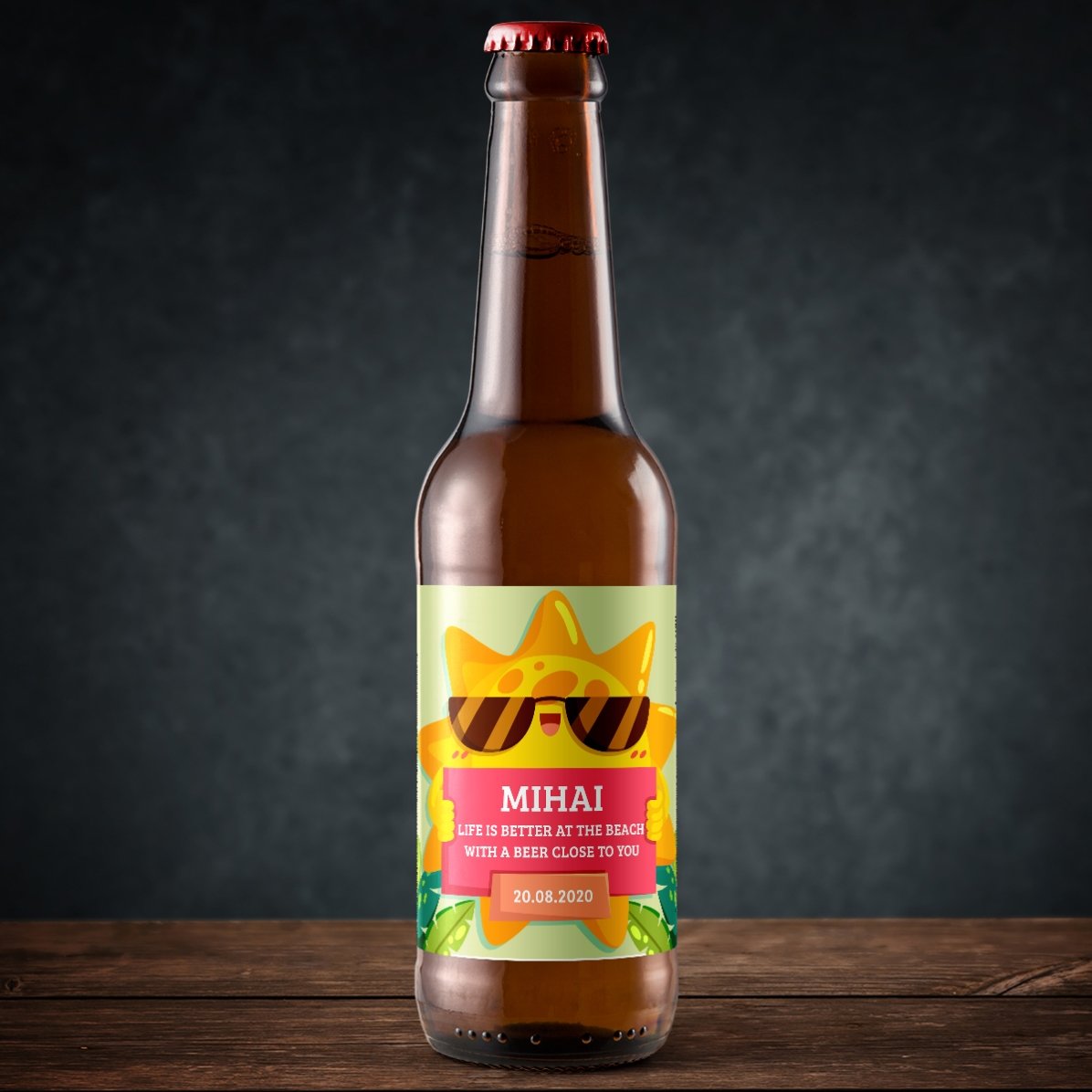 Bere personalizată cu text - Friendly sun