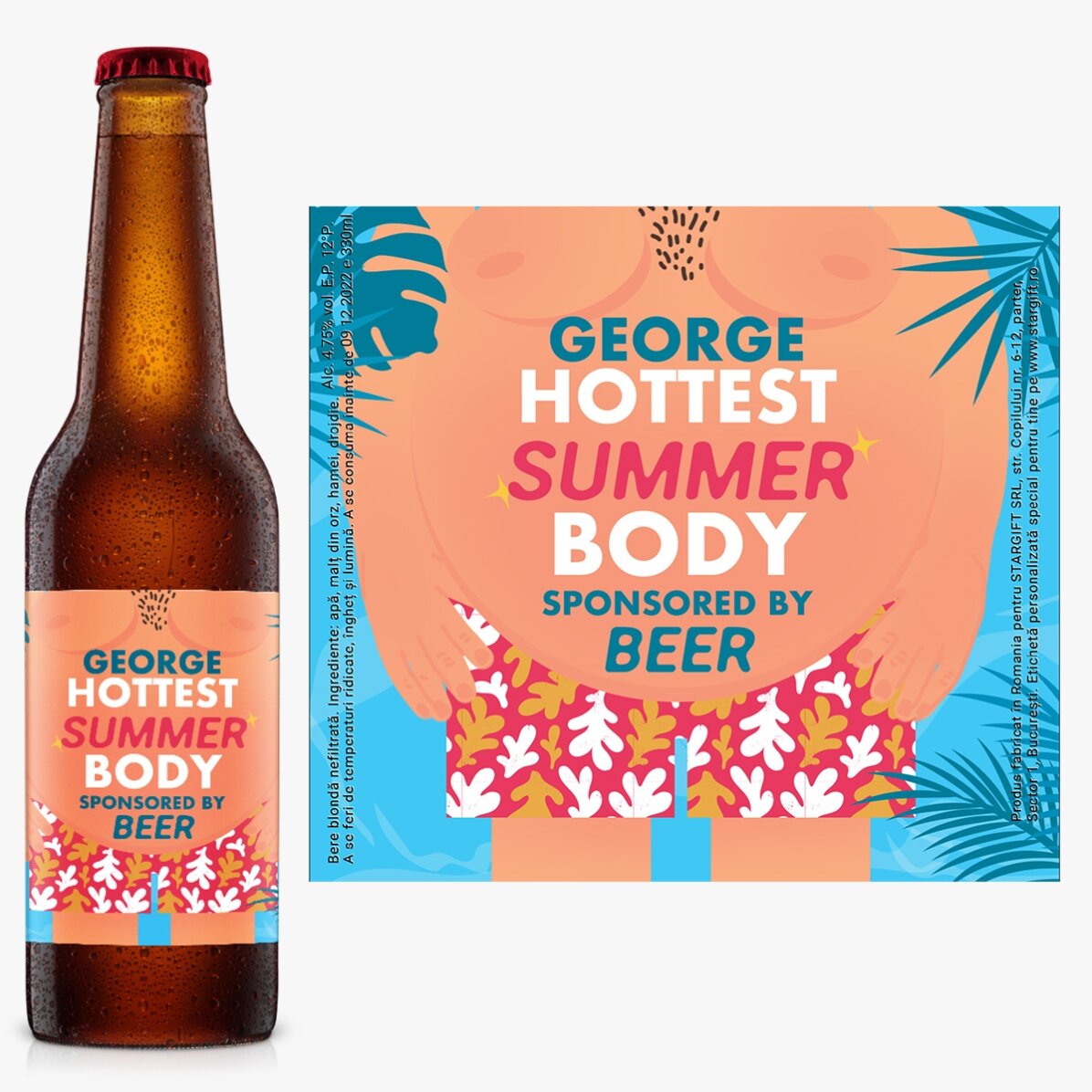 Bere personalizată cu text - Hot body