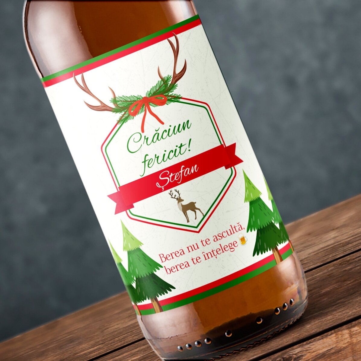 Bere personalizată cu text model retro - Berea te înțelege