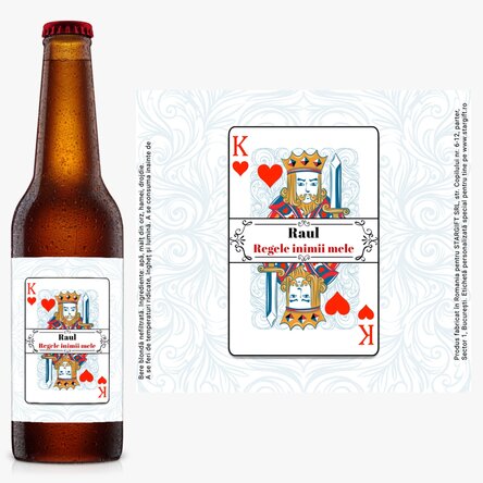 Bere personalizată cu text - Regele inimii mele