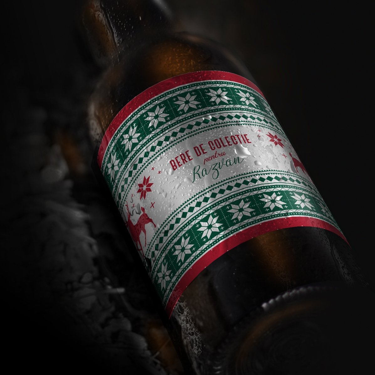 Bere personalizată cu text - Model Reni