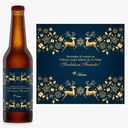 Bere personalizată cu text și logo - Poveste de Crăciun